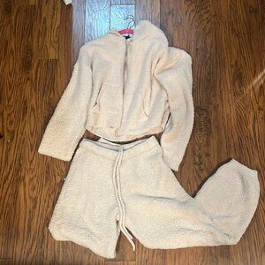 SKIMS Cozy Collection Knit Straight Leg Pant & Knit Zip Up